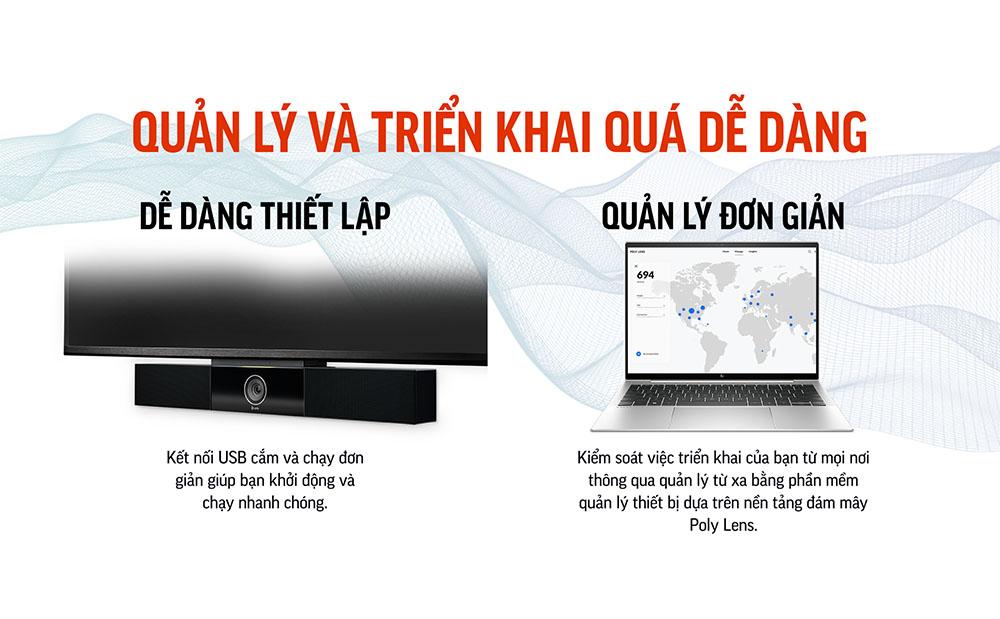 Camera hội nghị truyền hình Poly Studio USB dạng VideoBar