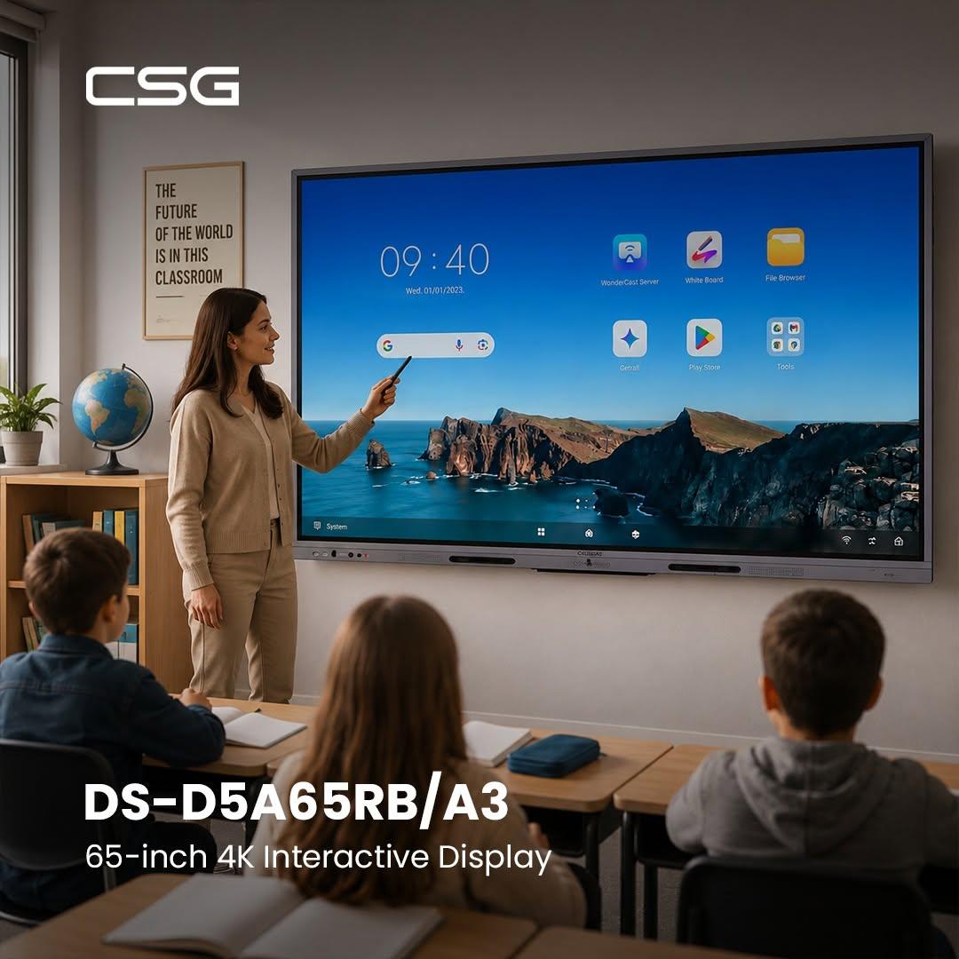 Màn Hình Tương Tác Hikvision DS-D5A65RB/A3 65 Inch 4K 23 Màn hình tương tác Hikvision DS-D5A65RB A3 trong lớp học