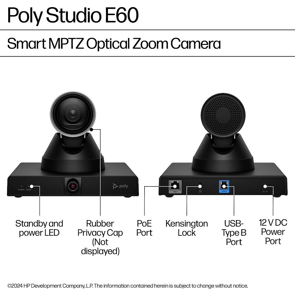 Camera Hội Nghị 4K MPTZ Poly Studio E60 11 Camera họp trực tuyến PTZ HP Poly Studio E60