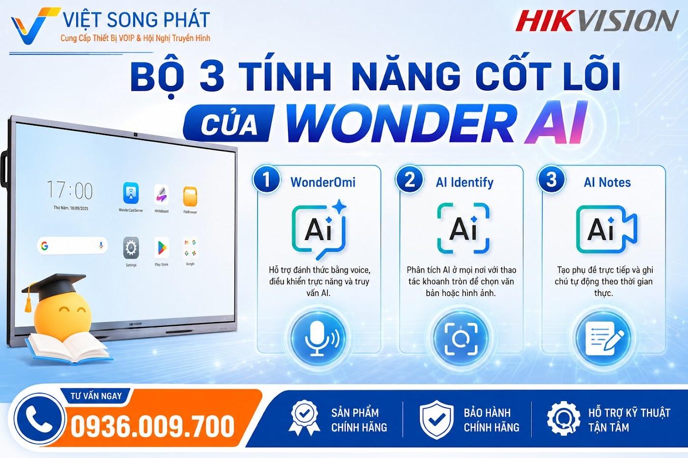 Wonder AI Trên WonderOS 4.0: Đột Phá Công Nghệ Cho Màn Hình Tương Tác Hikvision 5 Bộ 3 Tính Năng Cốt Lõi Của Wonder AI