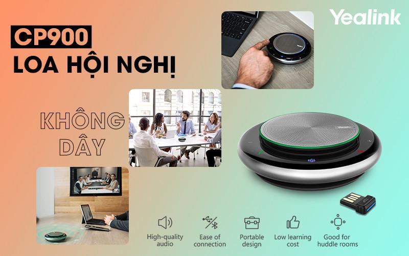 Loa Hội Nghị Yealink CP900 không dây tích hợp micro, kèm kết nối Bluetooth, USB