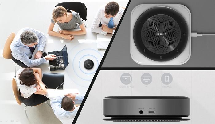 Loa Hội Nghị để bàn tích hợp micro đa hướng Không Dây Bluetooth Maxhub BM21