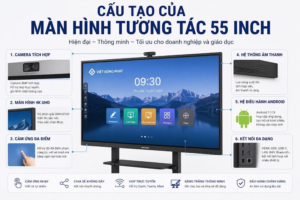 Cấu Tạo Của Màn Hình Tương Tác 55 Inch