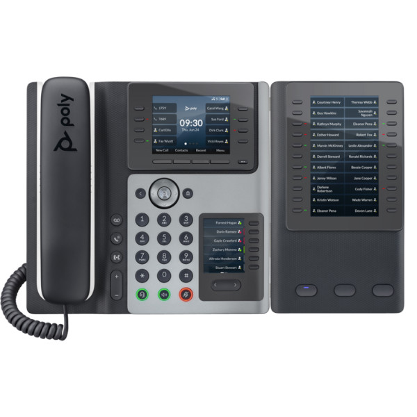 Poly Edge E450 điện thoại IP Phone hỗ trợ PoE (82M90AA) 2024 Poly Edge E450 (82M90AA) và module mở rộng