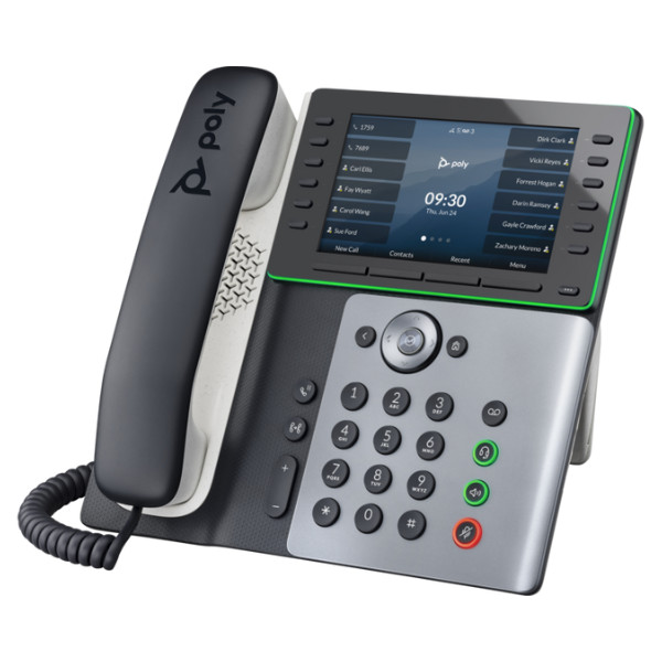 Poly Edge E550 IP Phone and PoE-enabled (82M91AA) 2024 Poly Edge E550 (82M91AA) với lớp bảo vệ Microban® chống vi khuẩn