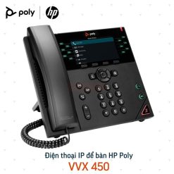 Điện thoại IP Poly VVX 450 6 Điện thoại IP để bàn 12-line Poly VVX 450 (89B76AA#ABA)